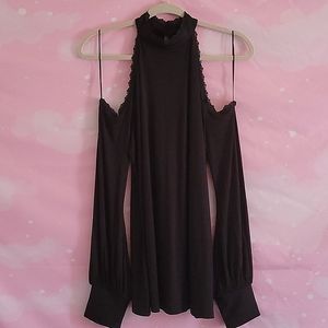 Killstar long sleeve blouse, black, size L